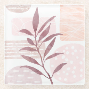 Abstrakte, beruhigende Formen Glasuntersetzer