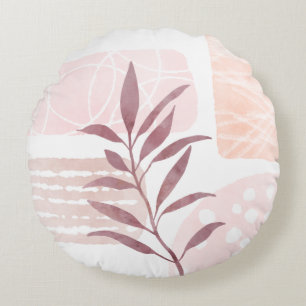 Abstrakte, beruhigende Formen Rundes Kissen