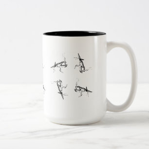 Abstrakte betender Mantis-Tasse Zweifarbige Tasse