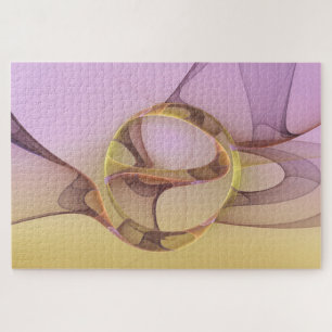 Abstrakte Bewegungen Moderne Pinke Goldene Fraktal Puzzle