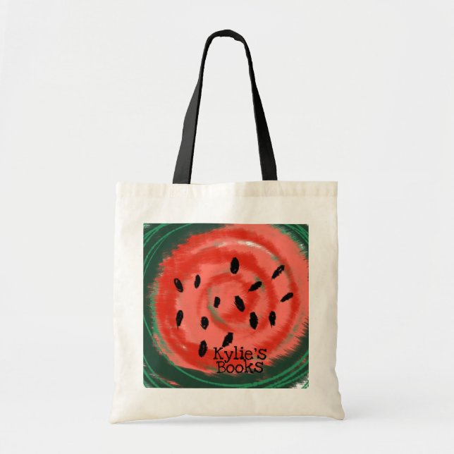 Abstrakte Bibliothek für Wassermelonen Tragetasche (Vorne)