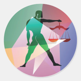 abstrakte Bibliothek Runder Aufkleber