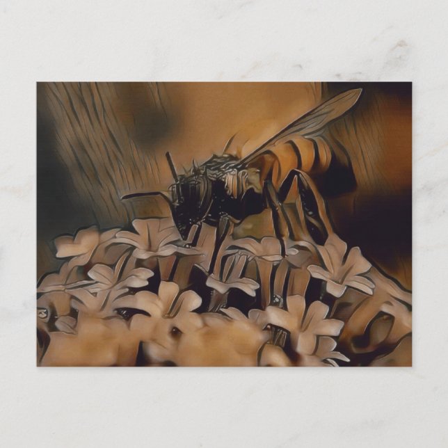 Abstrakte Bienenmalerei Postkarte (Vorderseite)