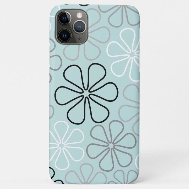 Abstrakte Big Blume Konturen BWG+Duck Egg Blue Case-Mate iPhone Hülle (Rückseite)