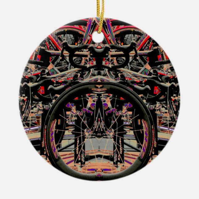 Abstrakte Bikes Keramikornament (Vorne)