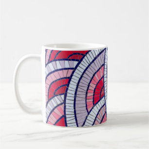 Abstrakte Bilder in Rot, Weiß, Schwarz und Rosa Kaffeetasse