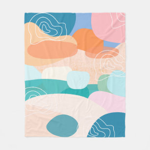 Abstrakte Bio Formen - Farbpalette Fleecedecke