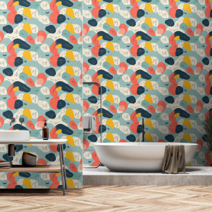 Abstrakte, Bio Formen - Fett-Retro-Farben Tapete