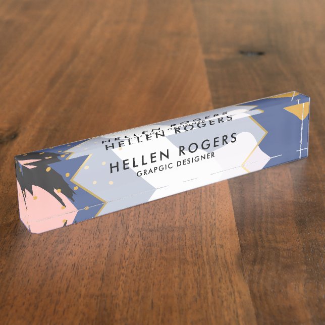 Abstrakte Bio Formen Namensplakette (Seite)