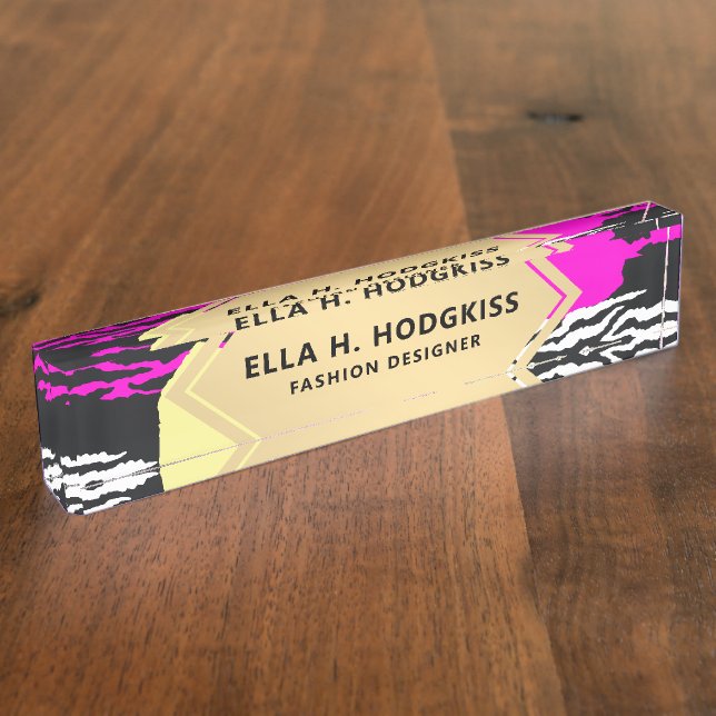 Abstrakte Bio Formen Namensplakette (Seite)