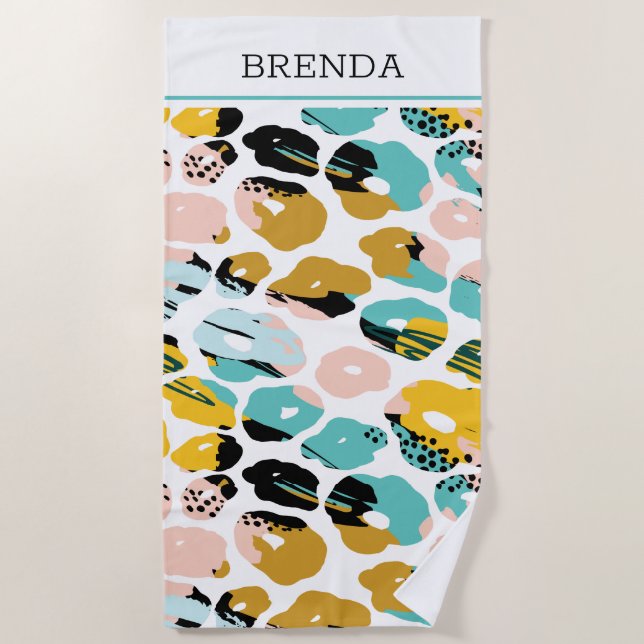 Abstrakte Bio Formen Strandtuch (Vorderseite)