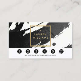 Abstrakte Black Ink Brushstrokes Loyalty Card Treuekarte
