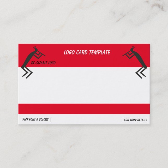 Abstrakte Black Kokopelli Logo-Visitenkarte Visitenkarte (Vorderseite)