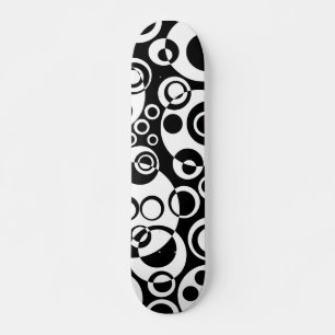 Abstrakte Blasen 01 - B/W - Retro Skateboard