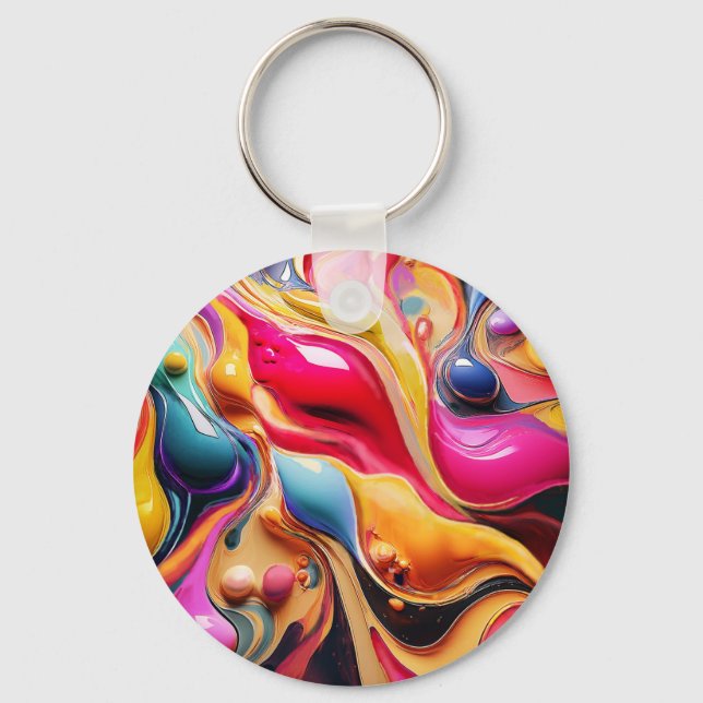 Abstrakte Blasen miteinander verbinden Schlüsselanhänger (Vorderseite)