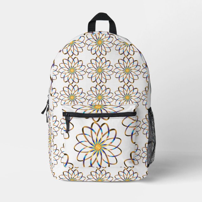 abstrakte blasse Blume Bedruckter Rucksack (Vorderseite)