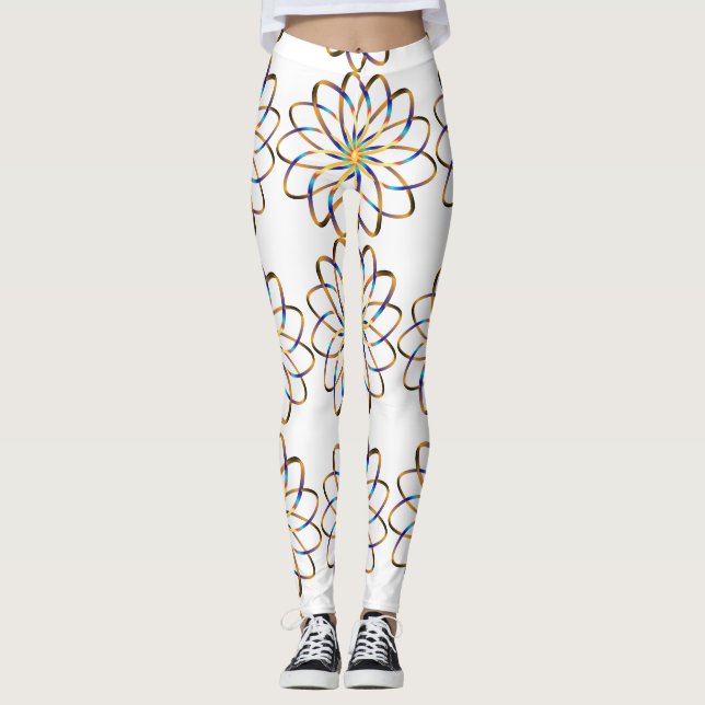 abstrakte blasse Blume Leggings (Vorderseite)