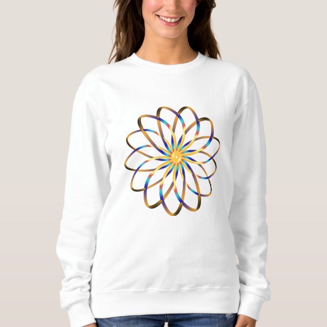 abstrakte blasse Blume Sweatshirt (Vorderseite)