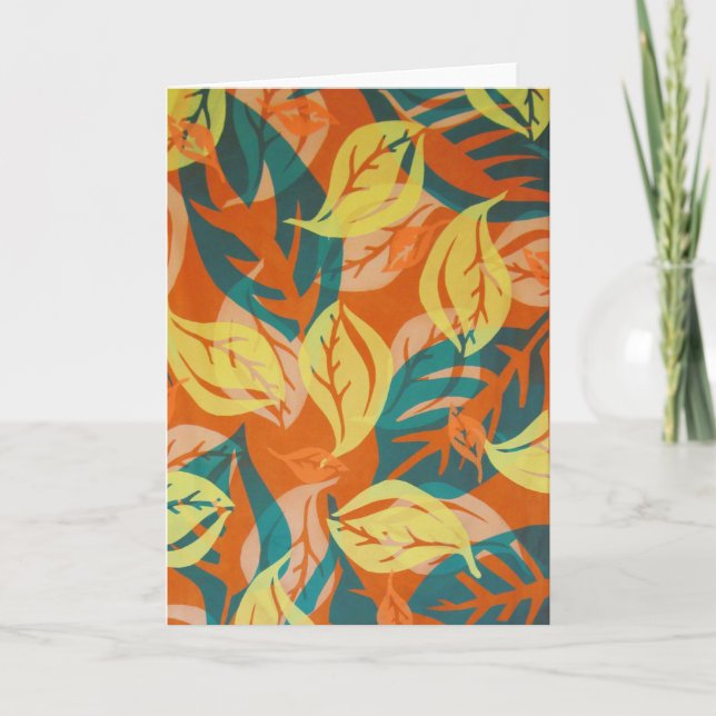 Abstrakte Blätter fallen, Fiberart Karte (Vorderseite)