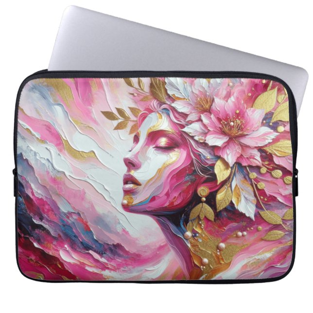 Abstrakte Blätter für Elegante Laptopschutzhülle (Vorderseite)