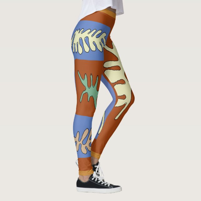 Abstrakte Blätter im Matisse-Stil, Leggings (Rechts)
