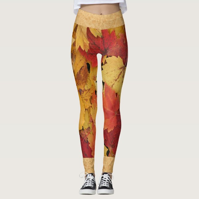 Abstrakte Blätter Leggings (Vorderseite)