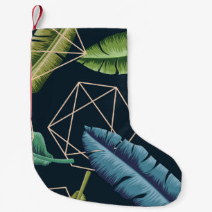 Abstrakte Blätter: Nahtlose polygonale Linie. Kleiner Weihnachtsstrumpf