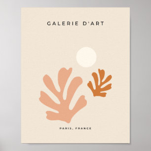 Abstrakte Blätter neutrale, beige Formen schneiden Poster