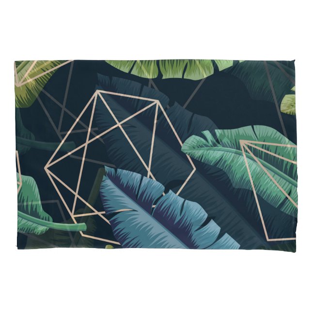 Abstrakte Blätter: Polygonale Linie Nahtlos. Kissenbezug (Vorderseite)