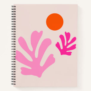 Abstrakte Blätter Rosa Orange Moderne Formen Schni Notizbuch