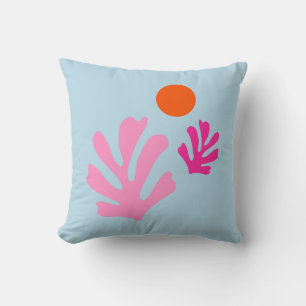 Abstrakte Blätter Rosa und Blau Formen schneiden O Kissen