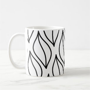 Abstrakte Blätter. Vintage-Struktur. Handgezeichne Kaffeetasse