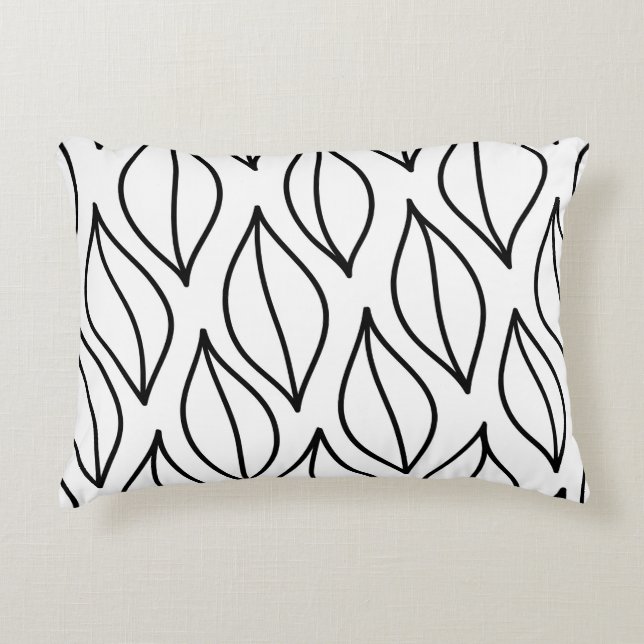 Abstrakte Blätter. Vintage Struktur. Handgezogenes Dekokissen (Vorderseite)