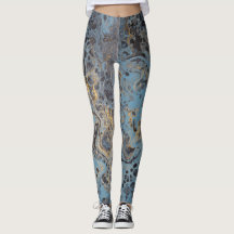 Abstrakte Blau-u. GoldLeggings
