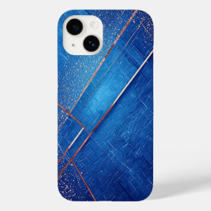 Abstrakte Blau- und Goldkunstkomposition Case-Mate iPhone 14 Hülle