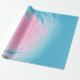 ABSTRAKTE BLAU- UND PINKBILDUNG 2 GESCHENKPAPIER