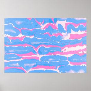 ABSTRAKTE BLAU- UND WEISSBILDUNG 6 POSTER