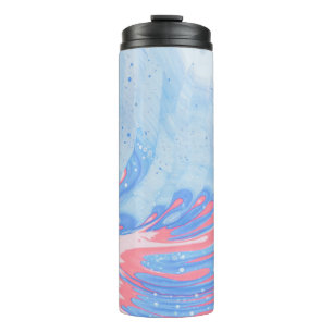 ABSTRAKTE BLAU WEISS UND ROT THERMOSBECHER