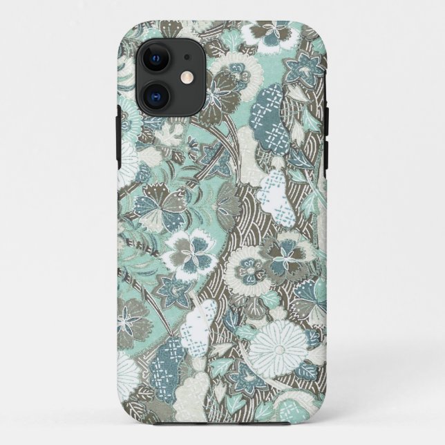 Abstrakte blaubraune Blume Case-Mate iPhone Hülle (Rückseite)