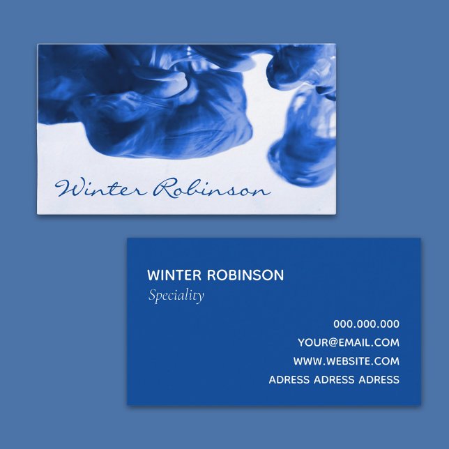 Abstrakte blaue Anzeige minimal beruflich Visitenkarte (Simple design for painter, artist, business card )
