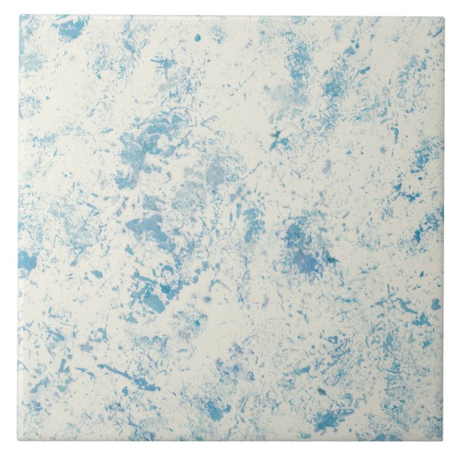 Abstrakte blaue Aquarelltextur Fliese (Vorderseite)