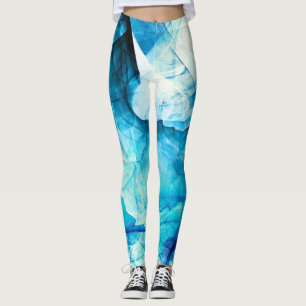 Abstrakte blaue Bewegung: Fraktal-Komposition. Leggings
