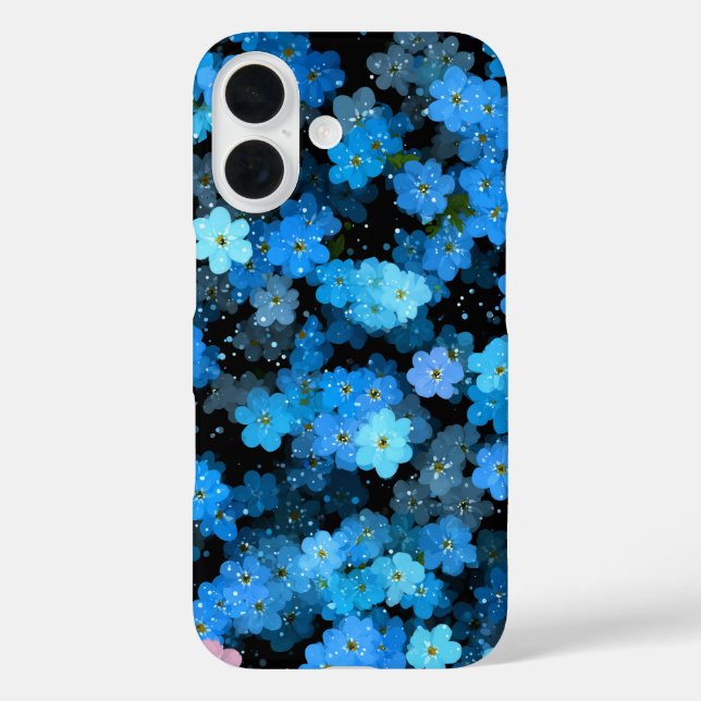 Abstrakte blaue Blumen Case-Mate iPhone Hülle (Rückseite)
