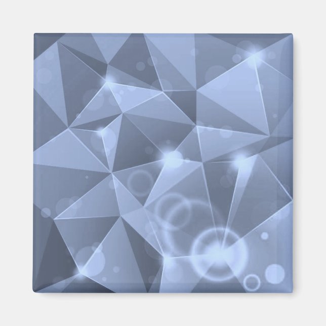 ABSTRAKTE BLAUE CRYSTALS DIGITAL WALLPAPIERBACKGRO MAGNET (Vorne)