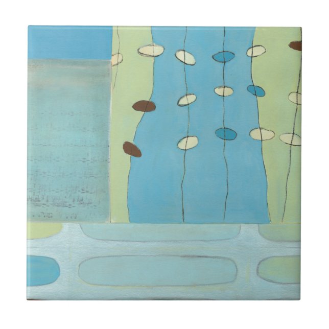 Abstrakte Blaue Eierparade Fliese (Vorderseite)