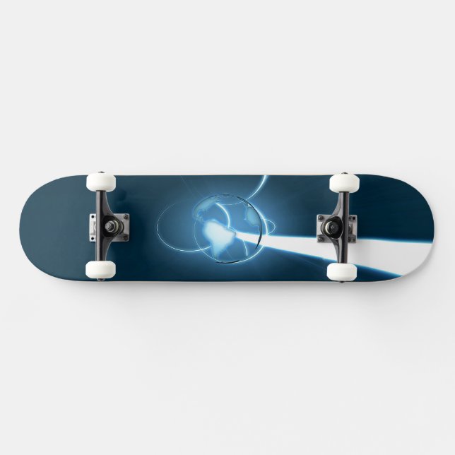 Abstrakte Blaue-Erde-Bewegung Skateboard (Horizontal)