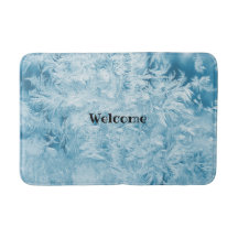 abstrakte blaue Federn und Schneeflocken