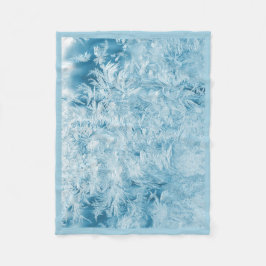 abstrakte blaue Federn und Schneeflocken Fleecedecke