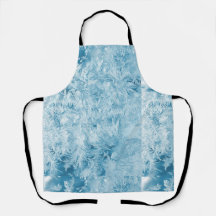 abstrakte blaue Federn und Schneeflocken