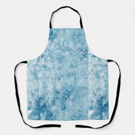 abstrakte blaue Federn und Schneeflocken Schürze